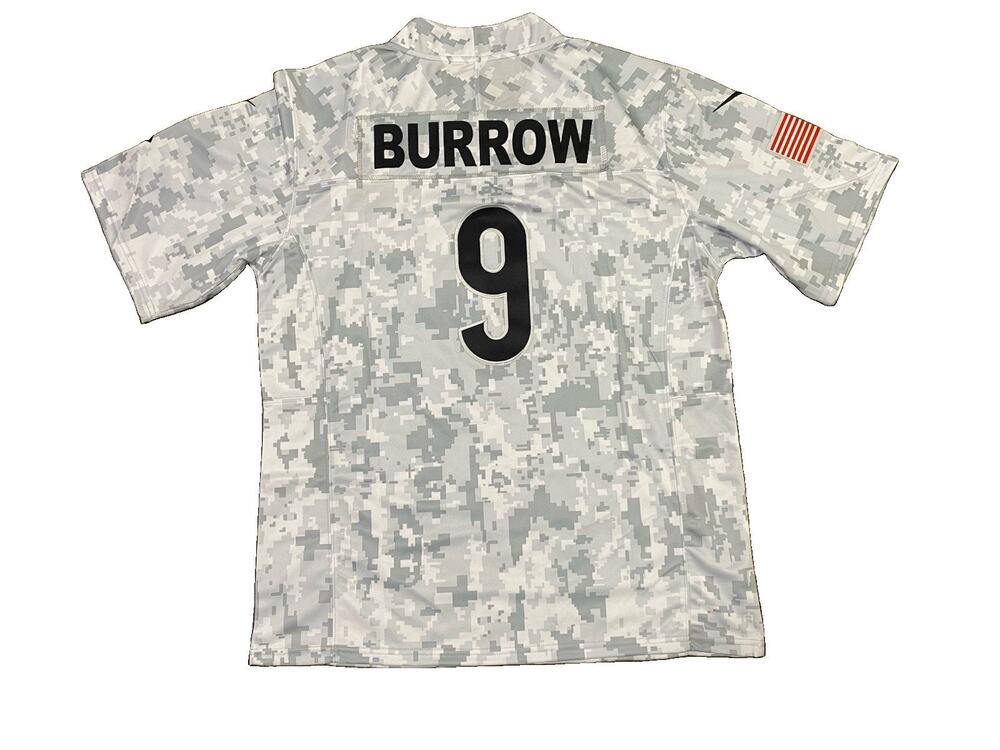 Cincinnati Bengals | Men’s Large #9 Joe Burrow “Salute to Service” Jersey